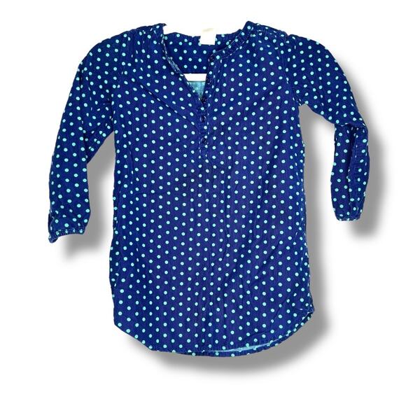 Girls Tucker + Tate Blue Polka Dot Corduroy Shirt Size 5 - Picture 1 of 6